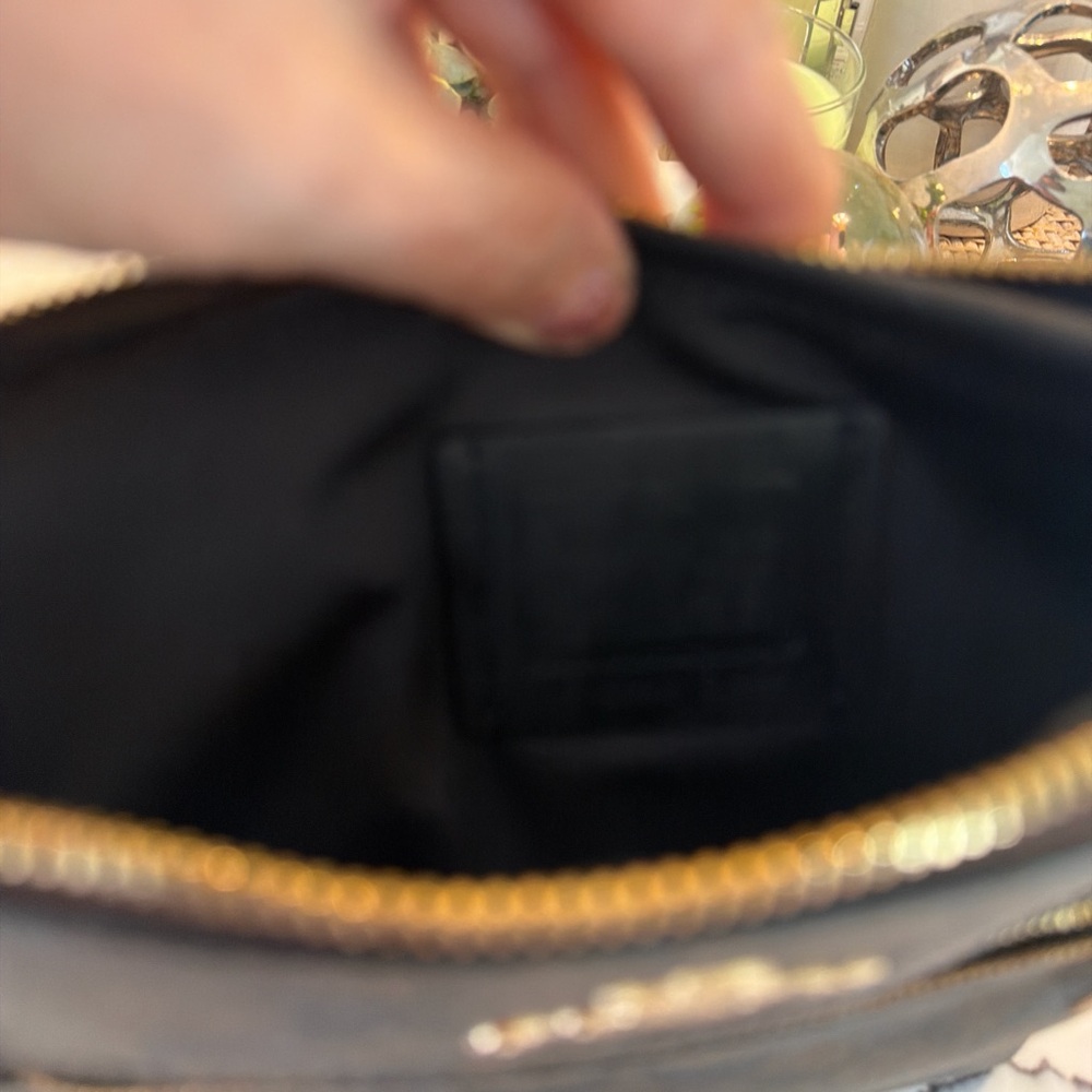COACH Dark Brown Signature Crossbody with Gold Hardware - Picture 9 of 11